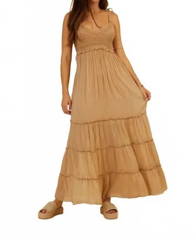 Scandal Italy Alisha Dress In Taupe In Gold