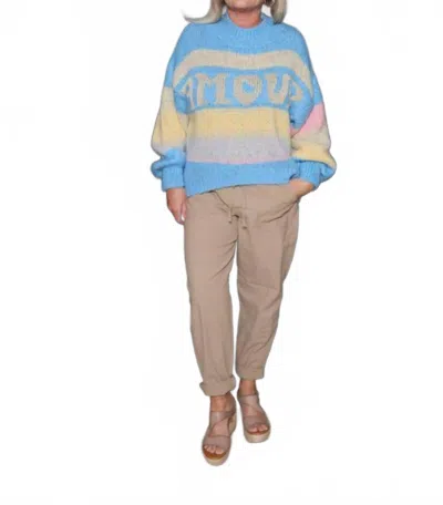 Scandal Italy Amaranth Sweater In Blue In Multi