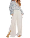 Scandal Italy Cassia Cotton Wide Leg Pants In White In White