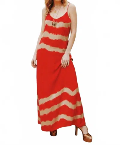 Scandal Italy Clover Dress In Red/taupe In Multi