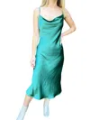 Scandal Italy Emery Satin Dress In Emerald Green In Green