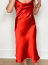 Scandal Italy Emery Satin Dress In Red In Red