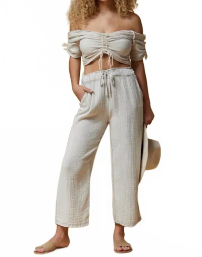Scandal Italy Italian Cotton Bells Pants In Beige In Neutral
