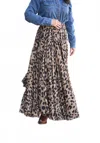 Scandal Italy Leoparda Maxi Skirt In Caramel In Animal Print