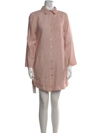 Pre-owned Scandal Italy Linen Mini Dress In Pink