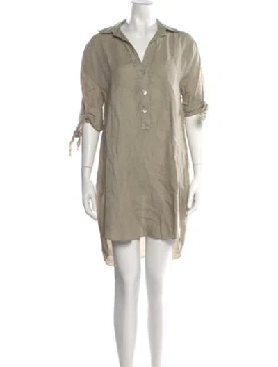 Pre-owned Scandal Italy Linen Mini Dress W/ Tags In Neutrals