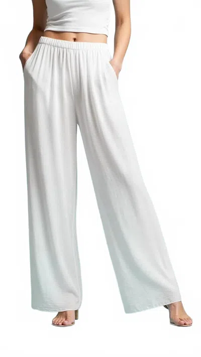 Scandal Italy Long Silk Pant In White