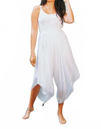 Scandal Italy Nova Italian Silk Jumpsuit In White