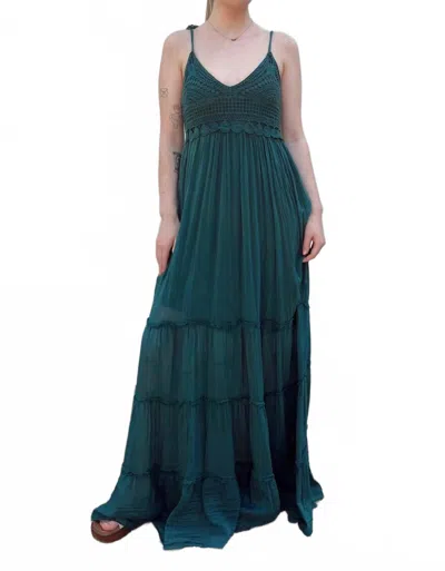 Scandal Italy Petra Maxi Dress In Green In Blue