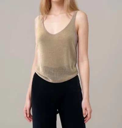 Scandal Italy Rio Gold Metallic Tank In Gray
