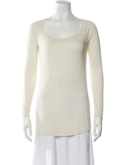 Pre-owned Scandal Italy Scoop Neck Long Sleeve T-shirt In Neutral