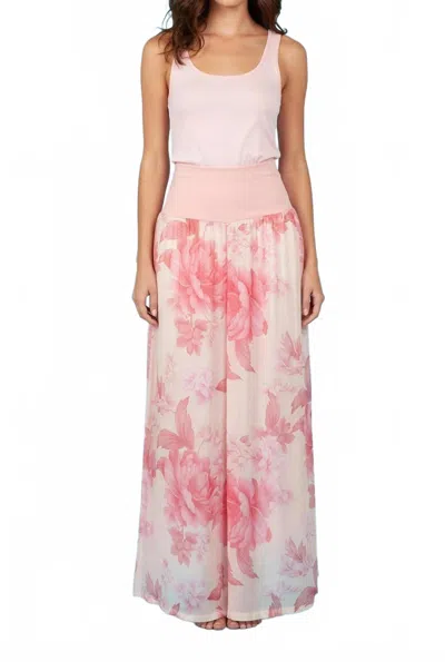 Scandal Italy Silk Wide-leg Pant In Pink Floral In Multi
