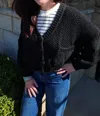 Scandal Italy Snuggle Up Cardigan In Charcoal In Pink