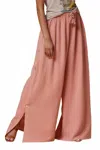 Scandal Italy Women's Cassia Cotton Wide Leg Pants In Pink In Animal Print