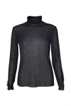 Scandal Italy Women's Ortensia Turtleneck Top In Black In Black