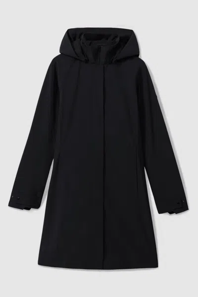 Scandinavian Edition Detachable Hooded Trench In Midnight