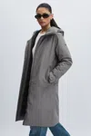 Scandinavian Edition Insulated Hooded Parka In Light Grey