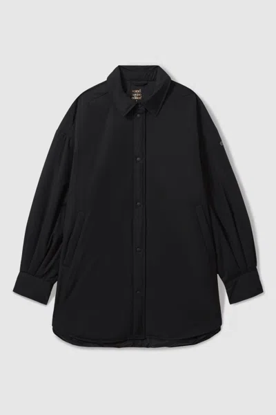 Scandinavian Edition Padded Shirt Jacket In Black