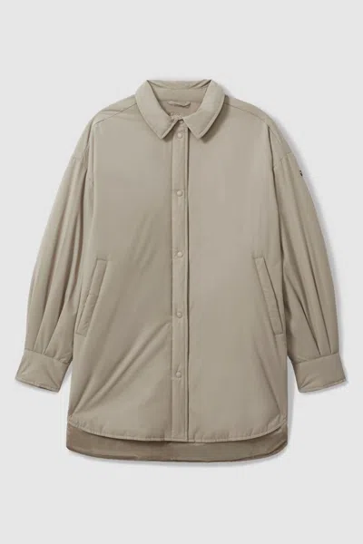 Scandinavian Edition Padded Shirt Jacket In Khaki