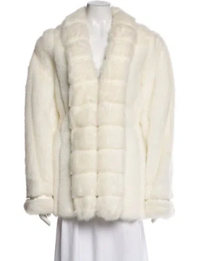 Pre-owned Scandinavian Fur Company Faux Fur Faux Fur Coat In Neutral