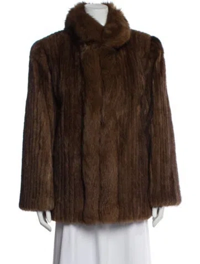 Pre-owned Scandinavian Fur Company Mink Fur Jacket In Brown