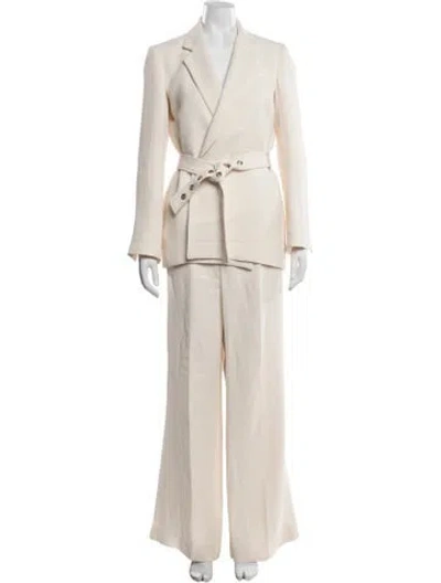 Pre-owned Scanlan Theodore Acetate Pantsuit In Neutrals