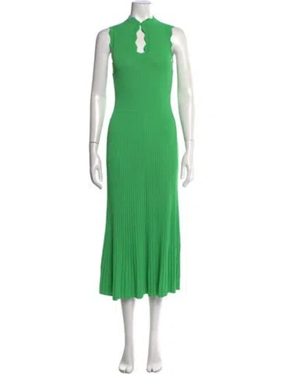 Pre-owned Scanlan Theodore Asymmetrical Midi Length Dress In Green