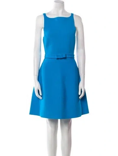 Pre-owned Scanlan Theodore Bateau Neckline Mini Dress W/ Tags In Blue