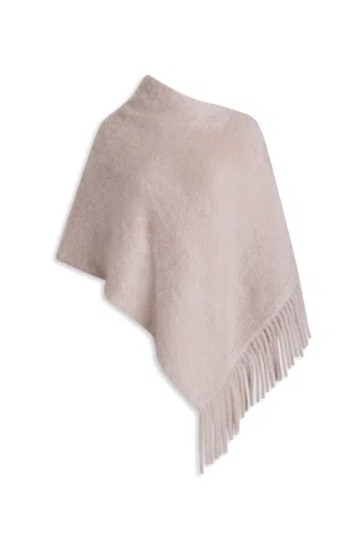 Scanlan Theodore Brushed Fringed Cape In Mink
