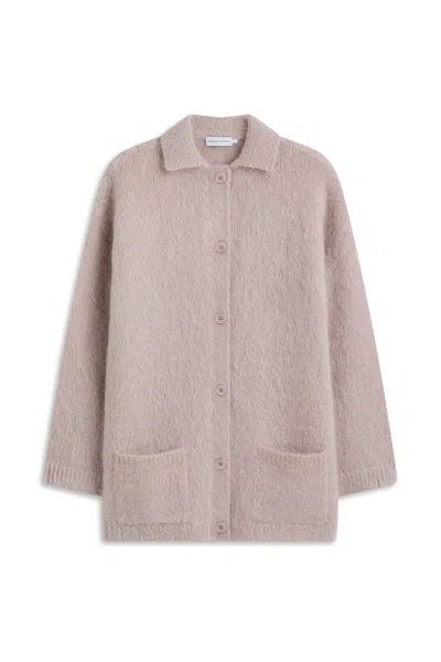 Scanlan Theodore Brushed Mohair Oversized Cardigan In Mink