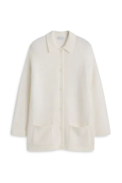 Scanlan Theodore Brushed Mohair Oversized Cardigan In Neutral