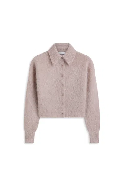 Scanlan Theodore Brushed Mohair Shirt Cardigan In Mink