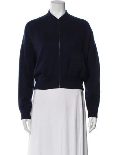 Pre-owned Scanlan Theodore Cashmere Bomber Jacket In Blue