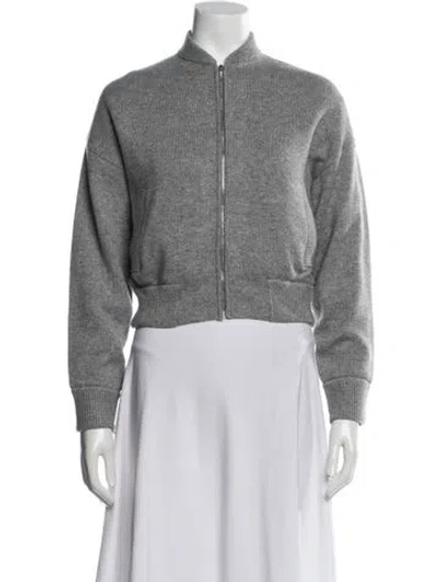 Pre-owned Scanlan Theodore Cashmere Bomber Jacket W/ Tags In Gray