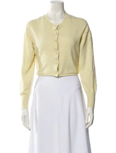 Pre-owned Scanlan Theodore Cashmere Crew Neck Sweater In Yellow