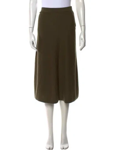 Pre-owned Scanlan Theodore Cashmere Midi Length Skirt In Green