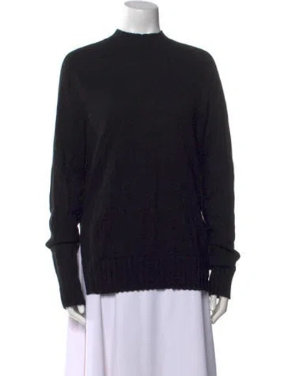 Pre-owned Scanlan Theodore Cashmere Mock Neck Sweater In Black