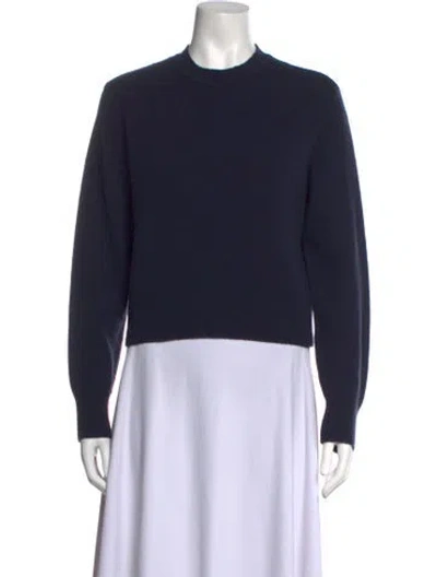 Pre-owned Scanlan Theodore Cashmere Mock Neck Sweater In Blue