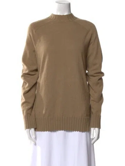 Pre-owned Scanlan Theodore Cashmere Mock Neck Sweater In Neutral