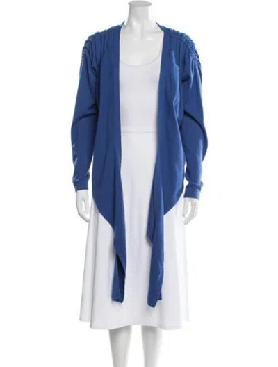 Pre-owned Scanlan Theodore Cashmere Open Front Sweater In Blue