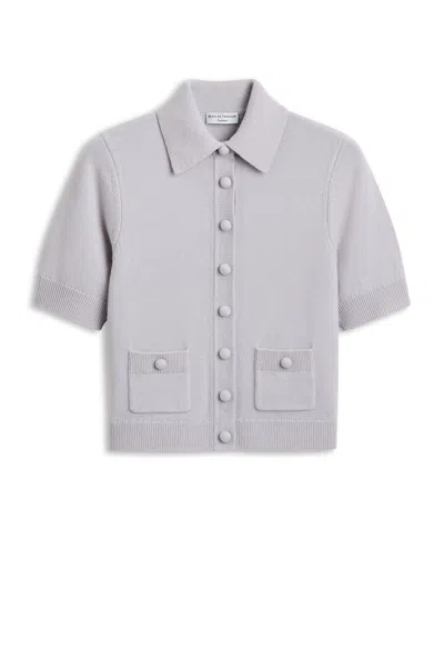 Scanlan Theodore Cashmere Short Sleeve Cardigan In Brown