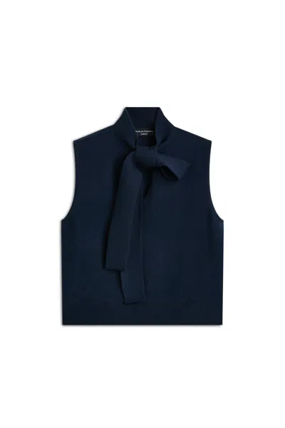 Scanlan Theodore Cashmere Tie Sleeveless Tank In Navy