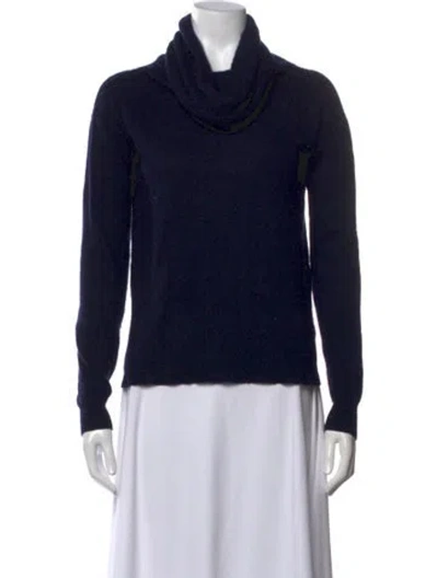 Pre-owned Scanlan Theodore Cashmere Turtleneck Sweater In Black/blue