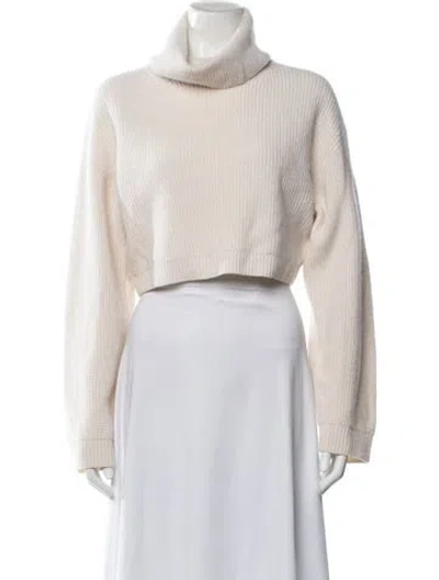 Pre-owned Scanlan Theodore Cashmere Turtleneck Sweater In Neutral