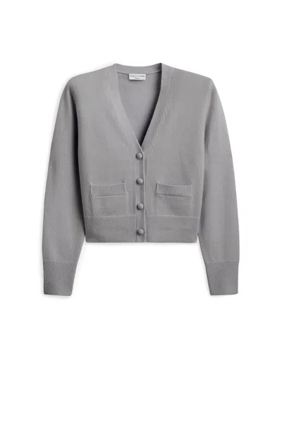 Scanlan Theodore Cashmere V Neck Cardigan In Gray