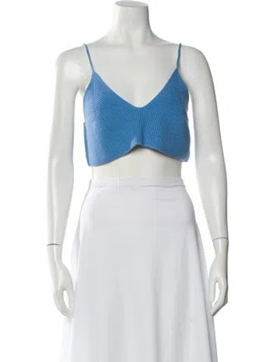 Pre-owned Scanlan Theodore Cashmere V-neck Crop Top In Multi