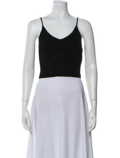 Pre-owned Scanlan Theodore Cashmere V-neck Crop Top W/ Tags In Blue