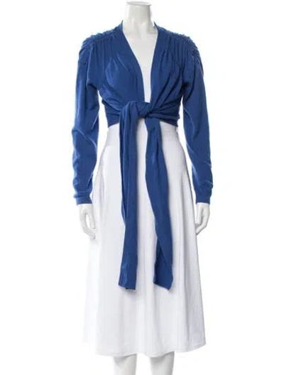 Pre-owned Scanlan Theodore Cashmere V-neck Sweater In Blue