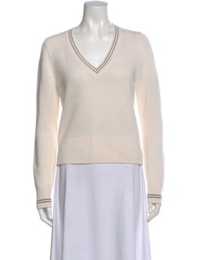 Pre-owned Scanlan Theodore Cashmere V-neck Sweater In Neutral