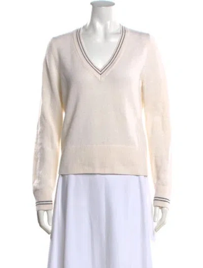 Pre-owned Scanlan Theodore Cashmere V-neck Sweater In Neutrals